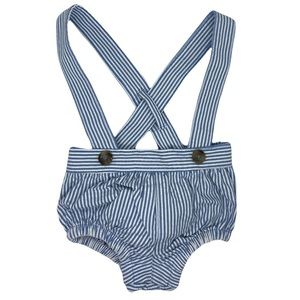 2/$16 💥🆕 Cat & Jack Blue White Seersucker Easter Bunny Tail Bloomer | NB | 894